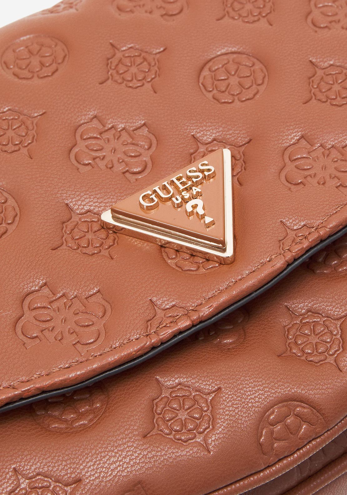 Guess La Femme Debossed Flap Shoulder Bag, Cognac