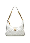 Guess Giully Zip Top Quilted Shoulder Bag, White