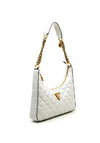 Guess Giully Zip Top Quilted Shoulder Bag, White