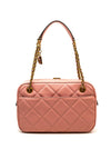 Guess Abey Top Zip Quilted Large Shoulder Bag, Dusty Pink
