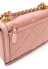 Guess Abey Flap Over Small Quilted Crossbody Bag, Dusty Pink