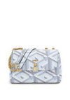 Guess Montreal Logo Flap Over Shoulder Bag, Ice Blue