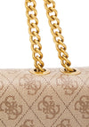 Guess Nell Logo Crossbody Flap Bag, Latte