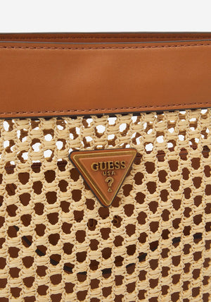 Guess Vikky Drawstring Crossbody Bag, Cognac