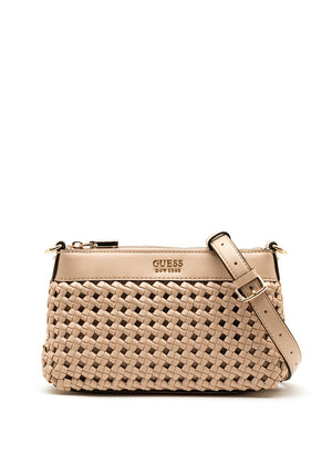Guess Sicilia Woven Shoulder Bag, Sand