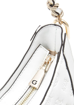 Guess Abey Small Hobo Shoulder Bag, White