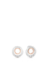Guess Double Ring Two-Tone Earrings, Silver & Rose Gold