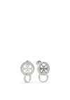 Guess Logo Drop Crystal Earrings, Silver