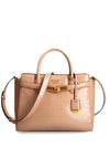 Guess Ensia Croc Print Satchel Bag, Nude