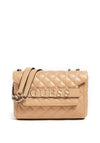 Guess Illy Small Quilted Flap Over Crossbody Bag, Beige