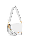 Guess Danna Croc Print Saddle Bag, White