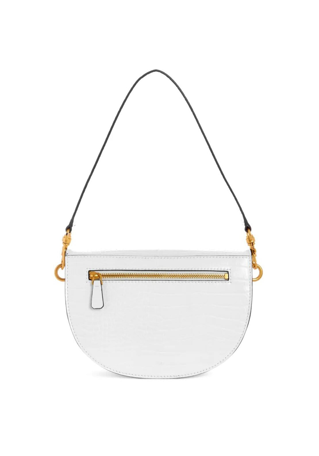 Guess Danna Croc Print Saddle Bag, White