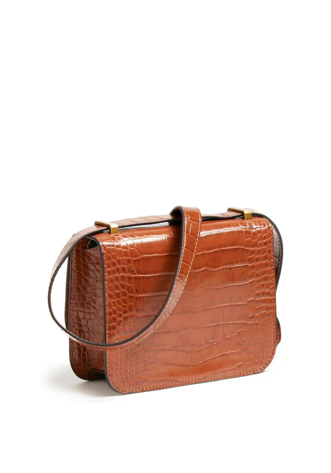 Guess Corily Mini Crocodile Crossbody Bag, Tan