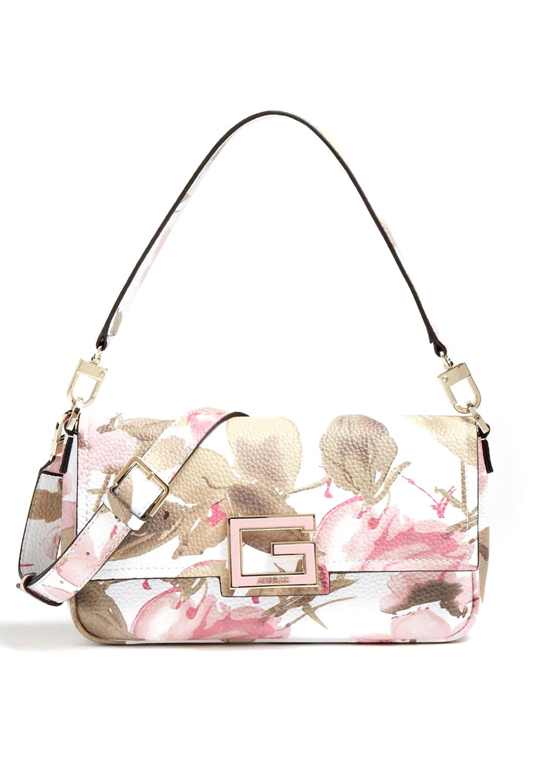 Guess Brightside Floral Print Flap Over Shoulder Bag, Spring Floral