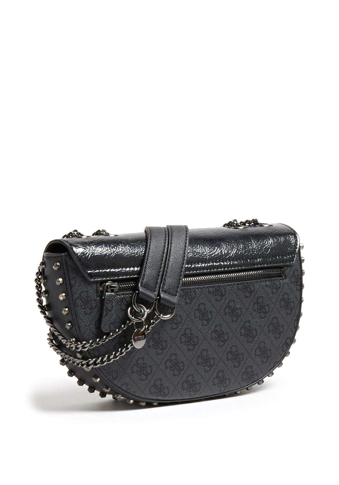 Guess Logo Vision Studded Shoulder Bag, Black