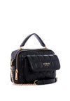 Guess Kamina Medium Double Pouch Satchel Bag, Black