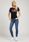 Guess Womens Iconic T-Shirt, Black Multi