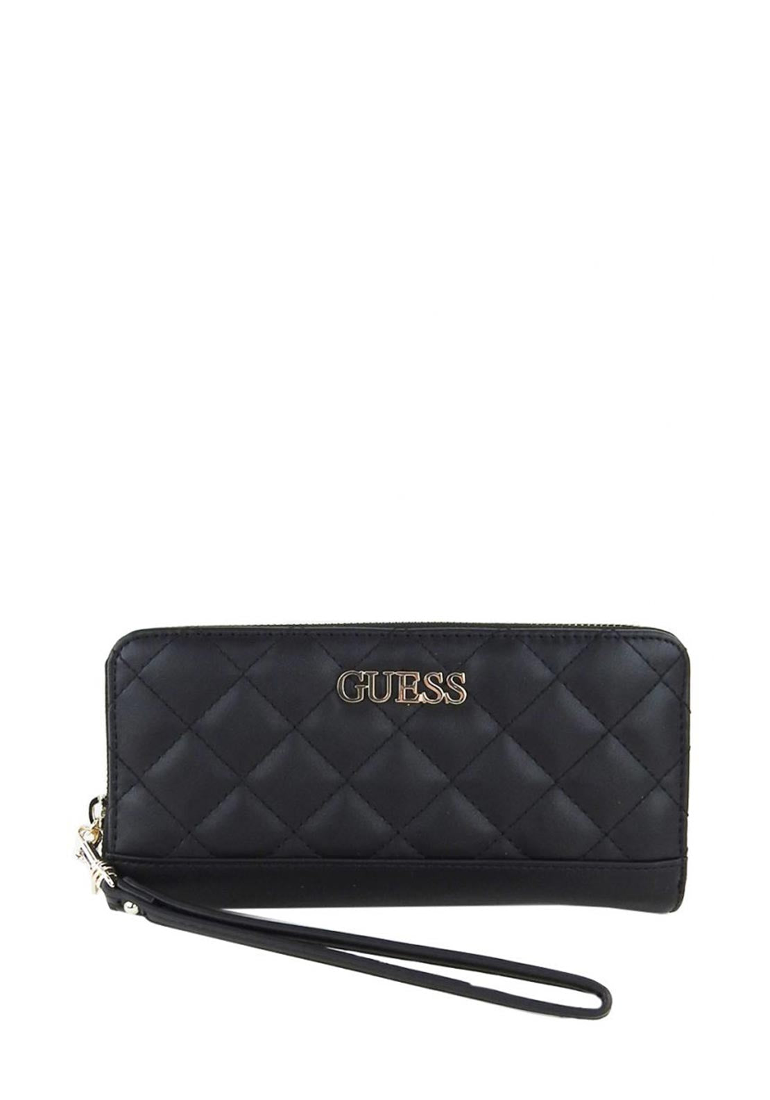 Guess Illy SLG Large Quilted Zip Around Wallet, Black
