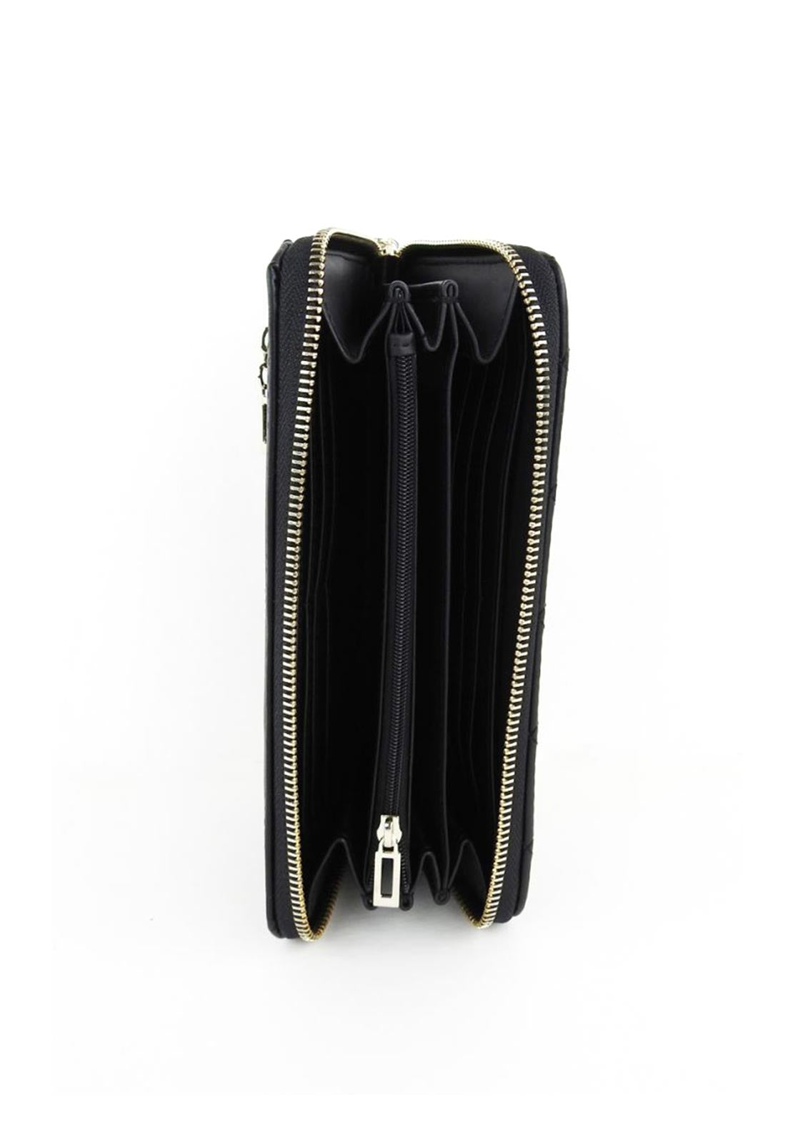 Guess Illy SLG Large Quilted Zip Around Wallet, Black