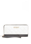 Guess Illy SLG Large Quilted Wallet, White & Black