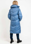 Guess Womens Down Filled Padded Long Coat, Dusty Blue