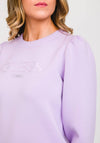 Guess Womens Ameila Scuba Jersey Sweatshirt, Lilac