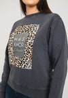 Guess Dagmar Graphic Print Sweatshirt, Charcoal