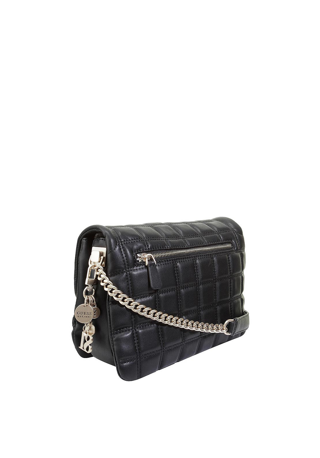 Guess Kamina Square Quilted Medium Shoulder Bag, Black