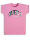 Guess Girls Iridescent Logo T-Shirt, Pink