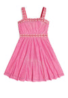 Guess Girls Logo Jacquard Mesh Dress, Pink