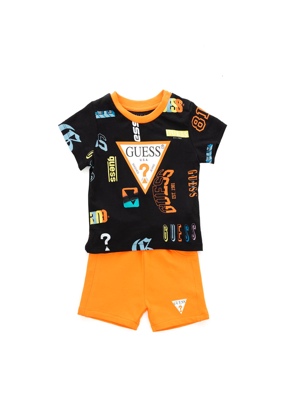 Guess Baby Boys T-Shirt and Shorts, Orange