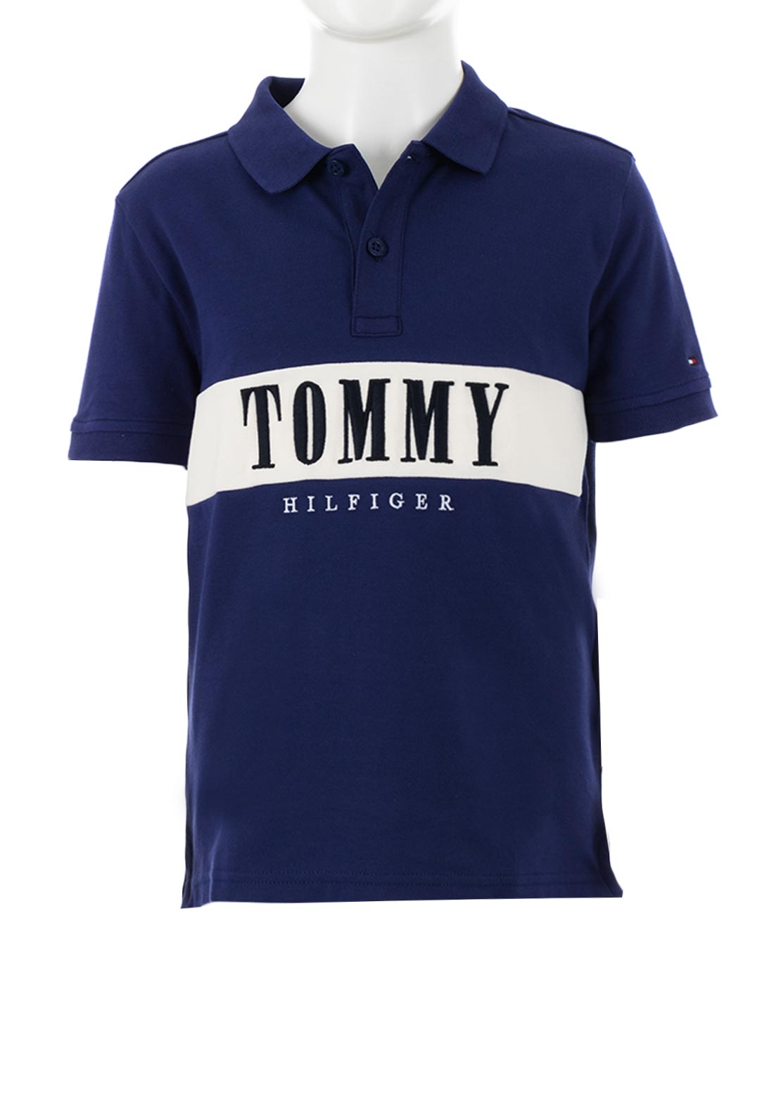 Tommy Hilfiger Boys Colour Block Polo Shirt, Navy