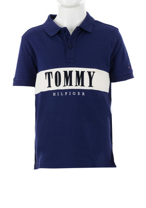 Tommy Hilfiger Boys Colour Block Polo Shirt, Navy