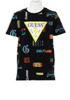 Guess Boys Logo Print T-Shirt, Black
