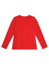 Guess Girls Sequin Logo Long Sleeve Top, Red