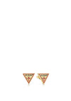 Guess LA Guessers Triangular Logo Stud Earrings, Gold