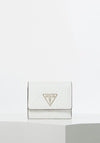 Guess Maddy Small Logo Emboss Trifold Purse, White