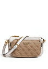 Guess Mika Mini Double Pouched 4G Bag, Brown