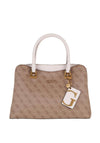 Guess Mika Medium 4G Logo Satchel, Latte & Stone