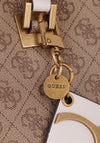 Guess Mika Medium 4G Logo Satchel, Latte & Stone