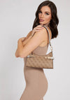 Guess Zadie Logo Mini Shoulder Bag, Beige Multi