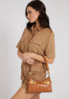 Guess Zadie Logo Mini Shoulder Bag, Cognac