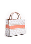 Guess Monique Mini 4G Print Tote Bag, Coral & White