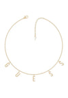 Guess Los Angeles Letter Charm Necklace, Rose Gold