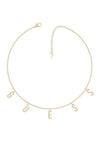 Guess Los Angeles Letter Charm Necklace, Rose Gold