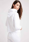 Guess Cropped Signature Hoodie, White