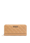 Guess Illy SLG Large Quilted Zip Around Wallet, Beige