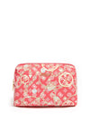 Guess Logo & Chain Graphic Large Cosmetic Bag, Fuchsia