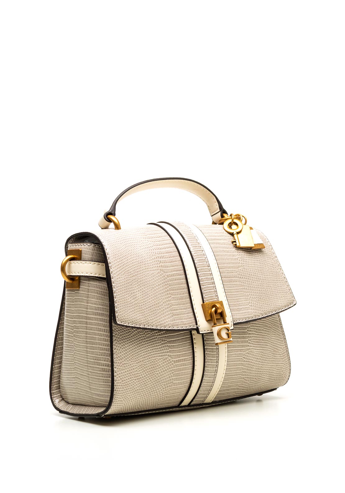Guess Ginevra Python Print Small Satchel Bag, Taupe