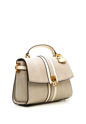 Guess Ginevra Python Print Small Satchel Bag, Taupe
